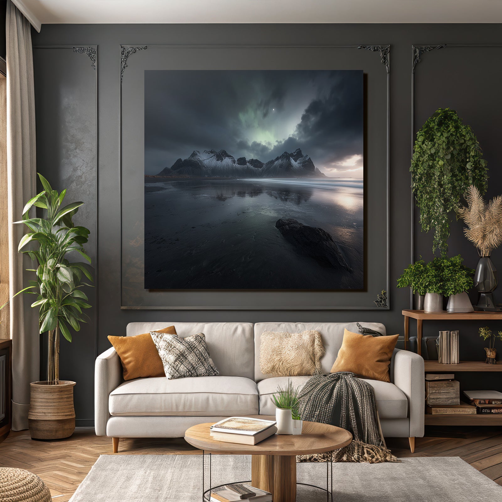Polarlicht Dramatische Landschaft Rugged Mountains Wolken Und Reflexionen | Fjorde und Gletscher | Landschaften