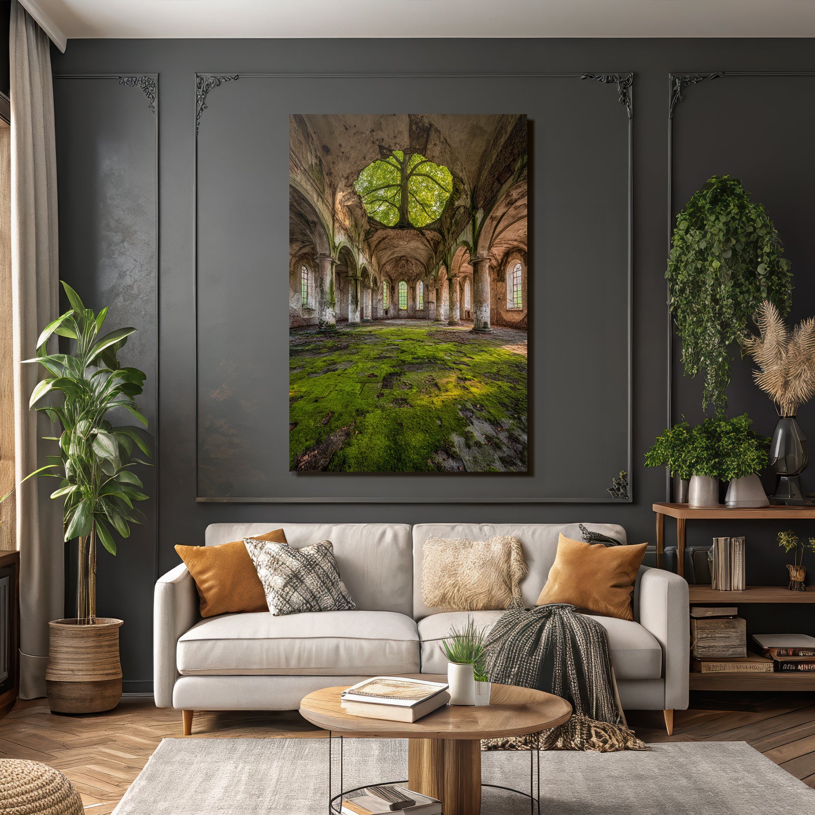 Verlassene Mit Moos Und Baum Im Innenraum | Lost Places | Architektur