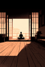 Yoga Meditation Stille Innenansicht Meditierende Person Heiteres Ambiente | Yoga und Meditation | Themen und Hobbys