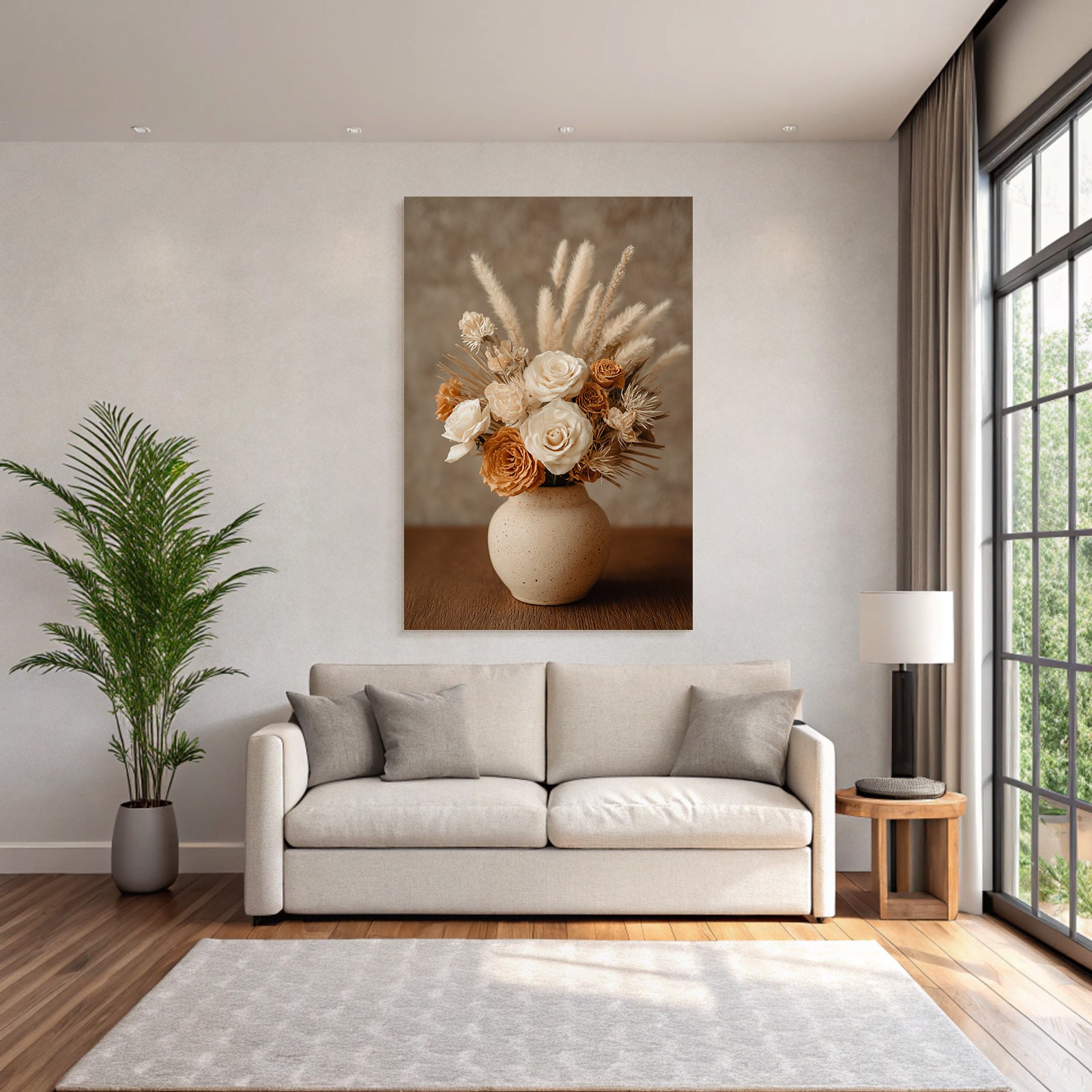 Trocken Retro Flowers Strauss In Vase Gedämpfte Tone Rembisheften Aus Der Erde
