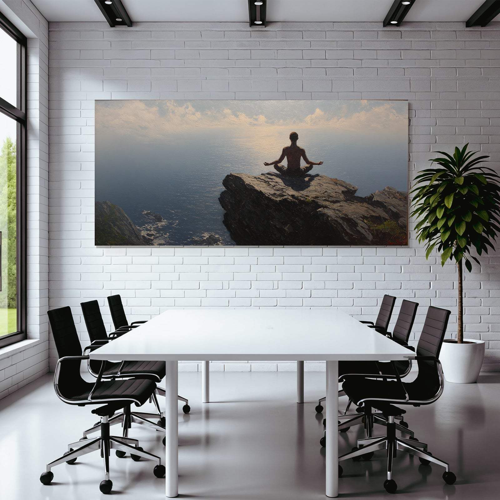 Yoga Meditation Ruhige Szene Meditation Felsen Ausblick Meer | Yoga und Meditation | Themen und Hobbys
