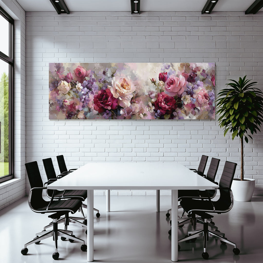 Romantisches Gemälde Mit Rosen Und Zarten Farben