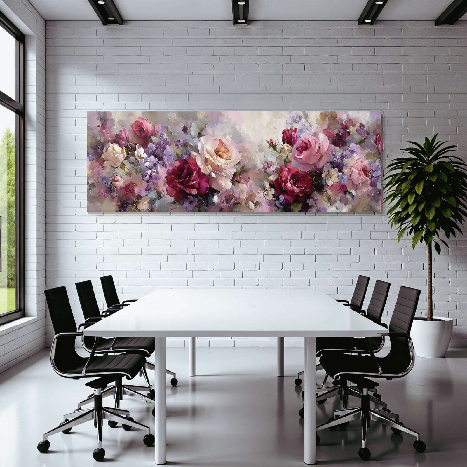 Romantisches Gemälde Mit Rosen Und Zarten Farben