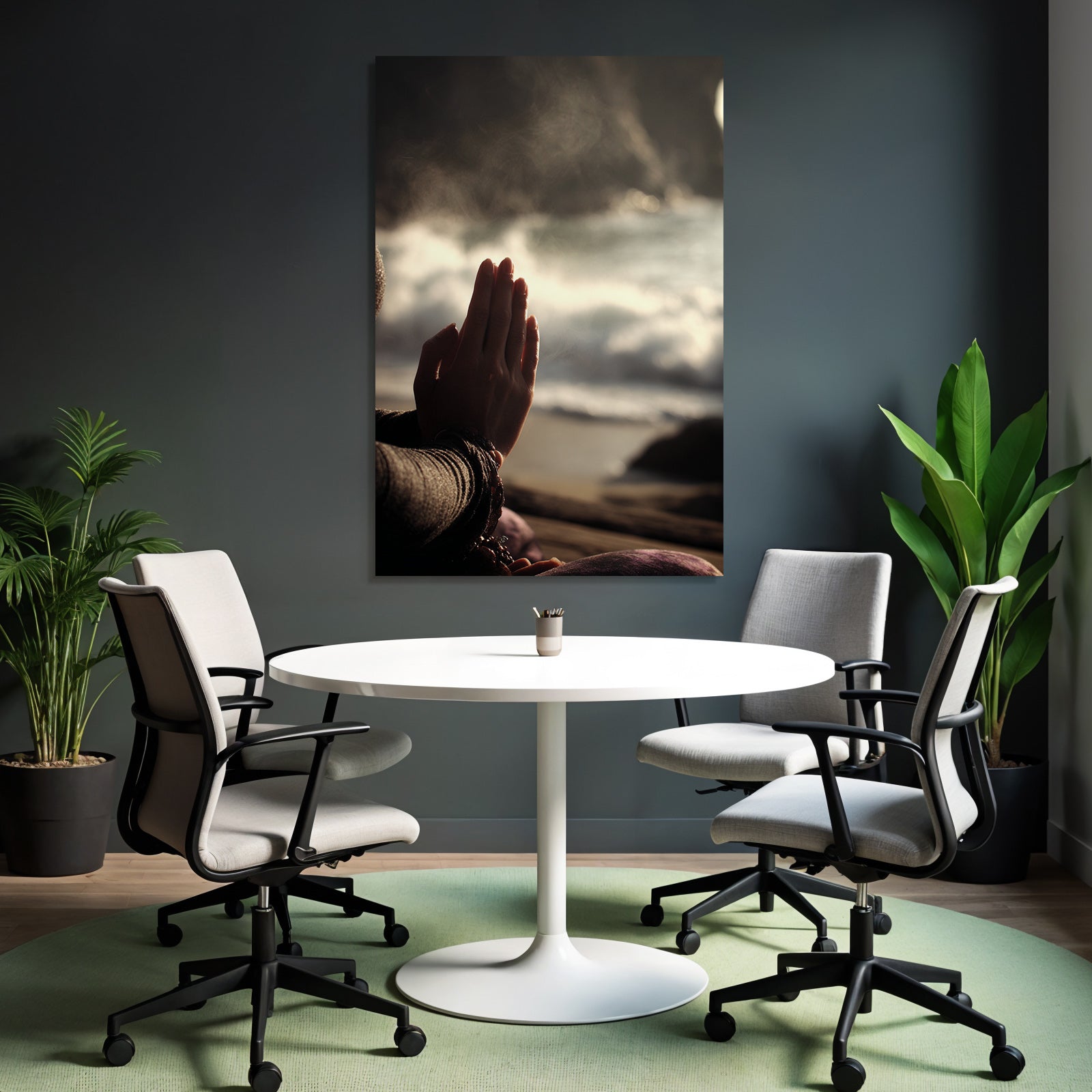 Yoga Meditation Gebet Hände Und Küstlicher Hintergrund Meditation Reflexion | Yoga und Meditation | Themen und Hobbys