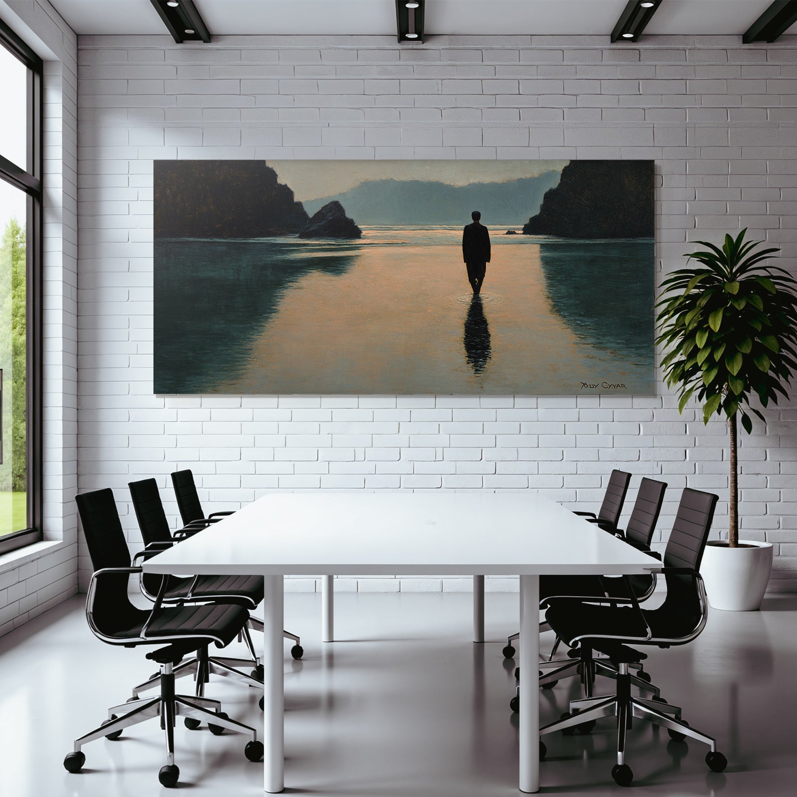 Yoga Meditation Einsame Figur Im Flachen Wasser Mit Steinformation Kunstvolle Repräsentation | Yoga und Meditation | Themen und Hobbys