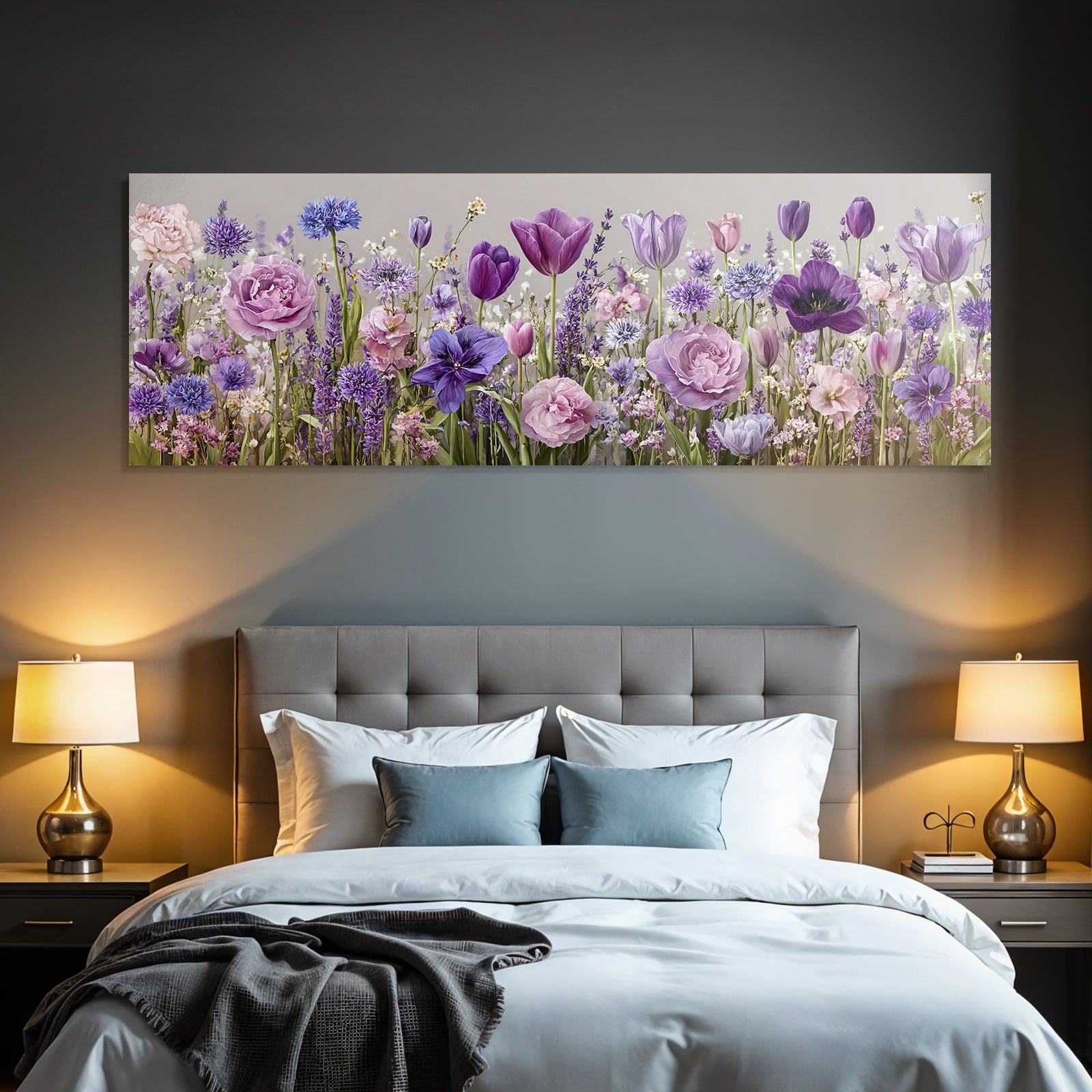 Bunte Florale Pracht Mit Rosen Und Tulpen