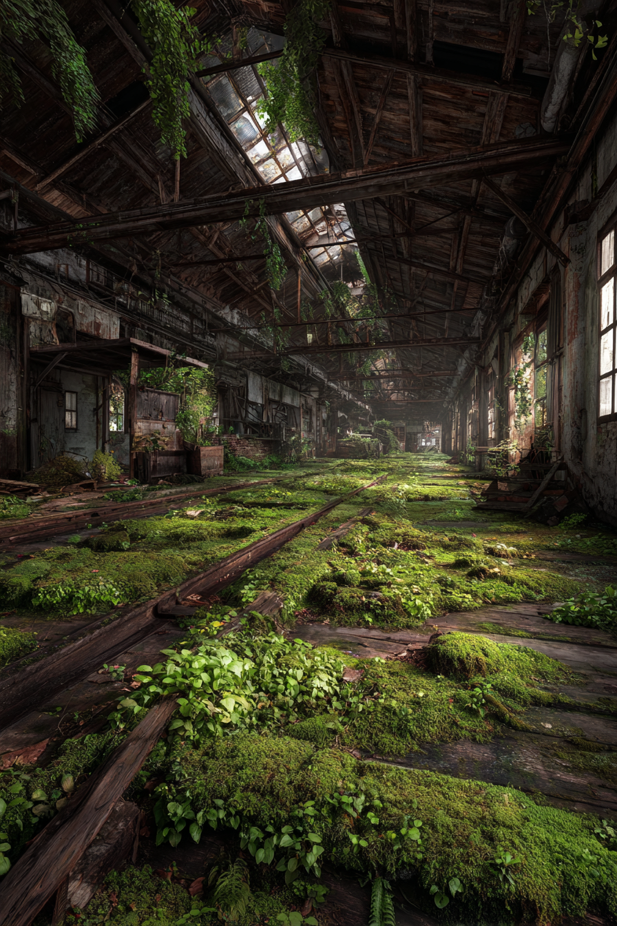 Verlassene Industrielle Raum Natur Erobert Menschen Made Orte | Lost Places | Architektur