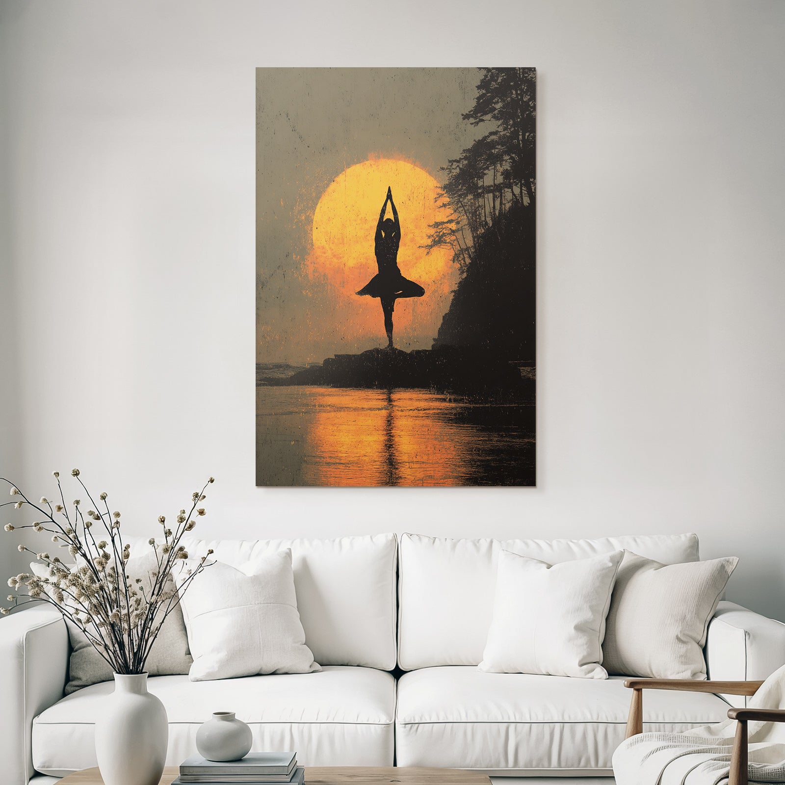 Yoga Meditation Yoga Pose Im Sonnenuntergang Reflexion Im Wasser Serene Atmosphäre | Yoga und Meditation | Themen und Hobbys