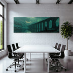 Polarlicht Digital Kunstlandschaft Mit Brücke Und Nordlichtern | Fjorde und Gletscher | Landschaften