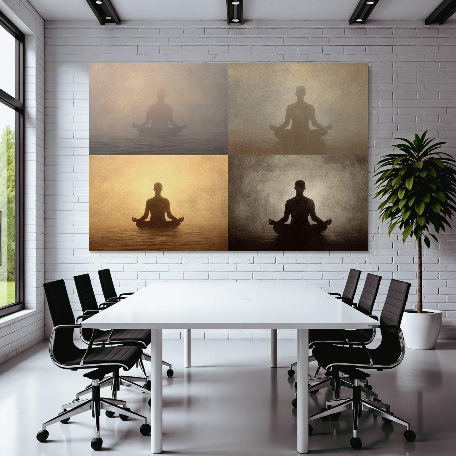 Yoga Meditation Meditation Collage Silhoütte Beruhigende Atmosphäre | Yoga und Meditation | Themen und Hobbys