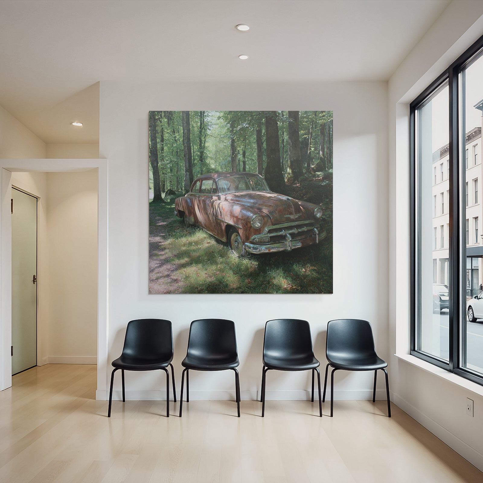 Alte Gerostete Autos In Einem Grünen Wald | Duenen und Heide | Landschaften
