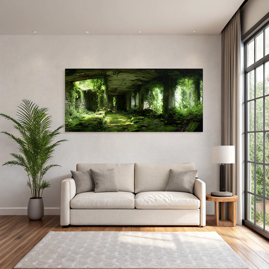 Verlassener Innenraum Mit Pflanzen Im Lichtschein | Lost Places | Architektur