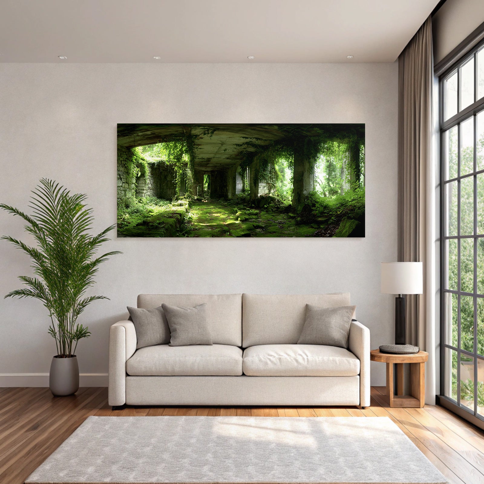 Verlassener Innenraum Mit Pflanzen Im Lichtschein | Lost Places | Architektur
