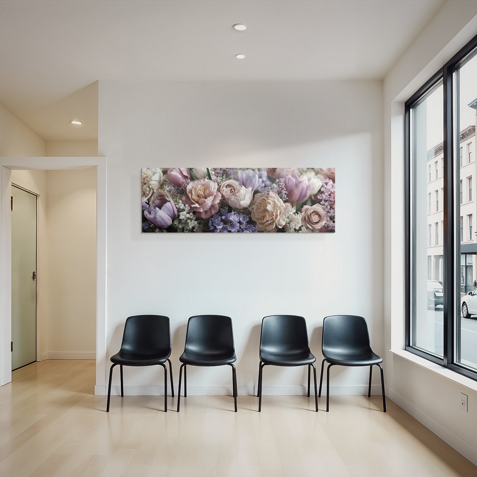 Nahaufnahme Vielfältiger Mit Tulpen Und Pfingstrosen Zarten Farben