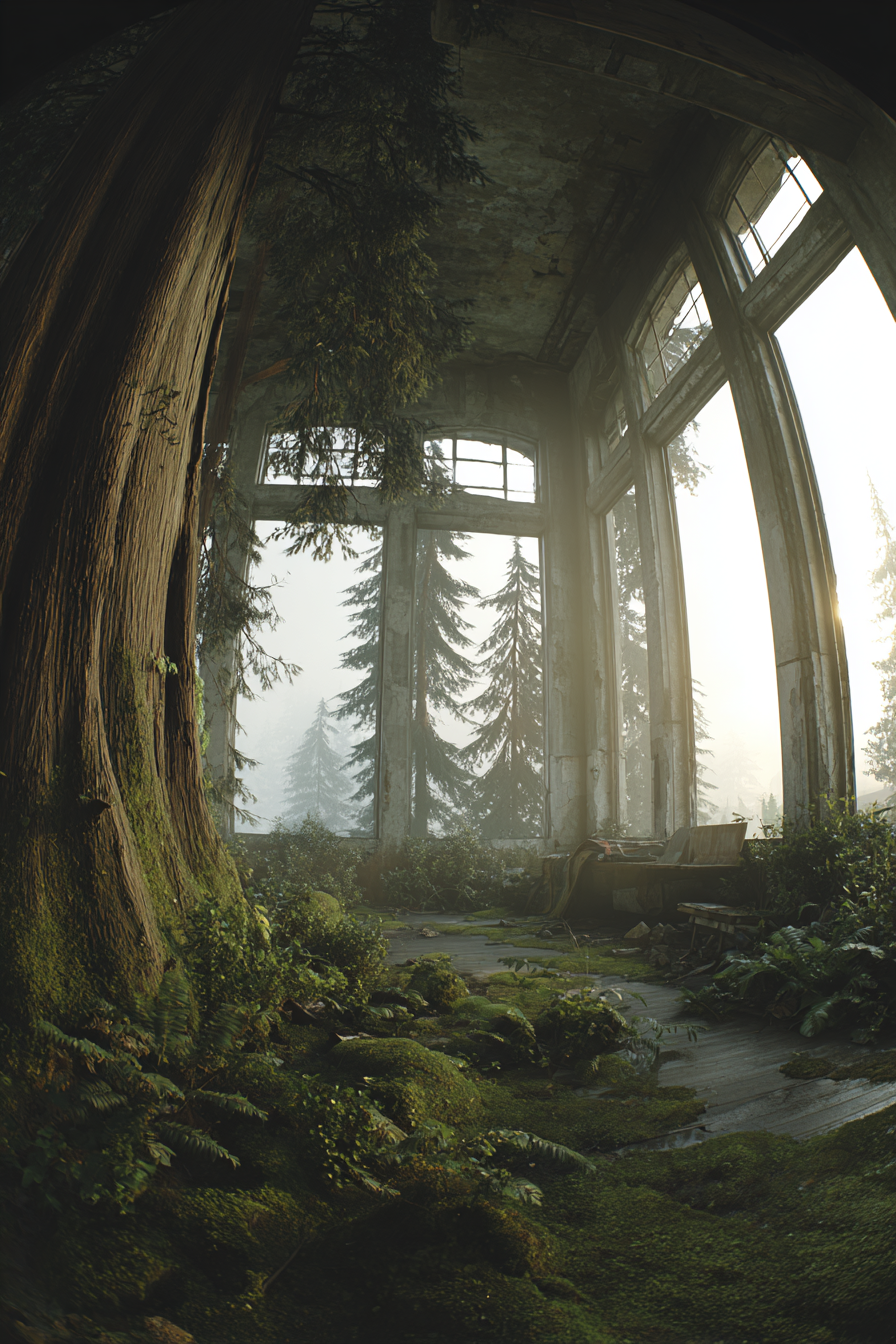 Natur Einnehmender Raummit Baum Und Aufgeblühter Vegetation | Lost Places | Architektur