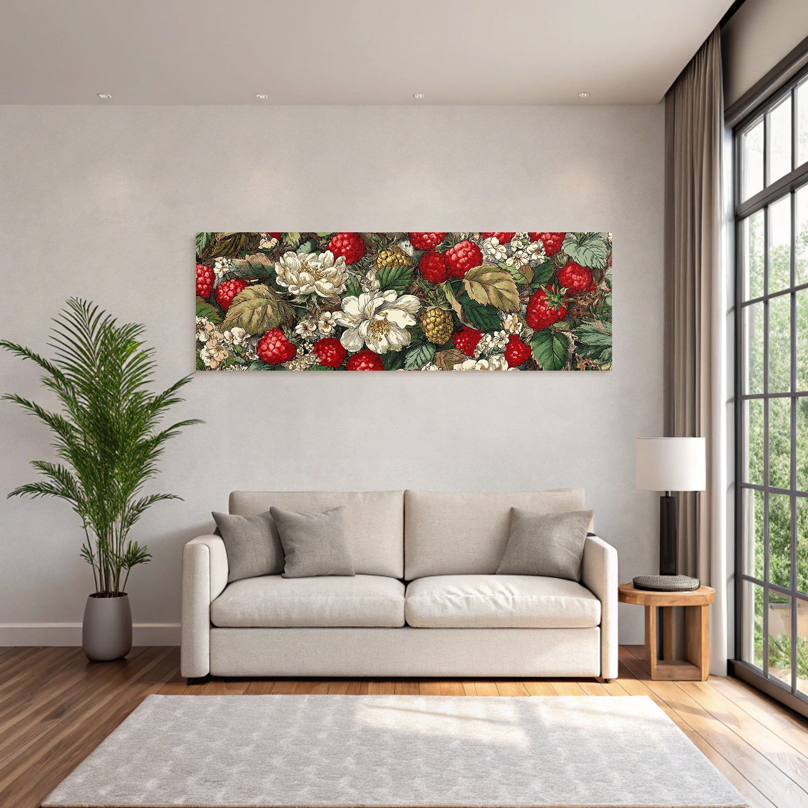 Vintage Botanische Illustration Mit Himbeeren Brombeeren Und Grünen Blättern
