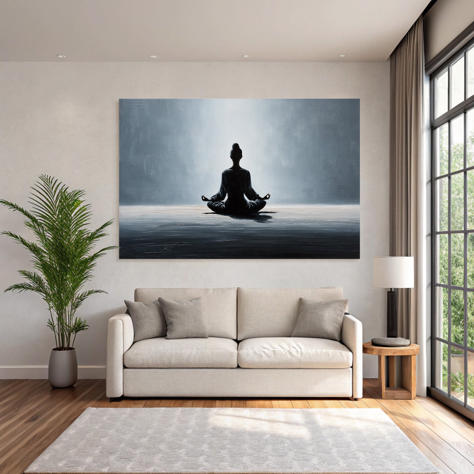 Yoga Meditation Meditierende Person Im Silhoütten Stil Ruhe Und Geistige Frieden | Yoga und Meditation | Themen und Hobbys