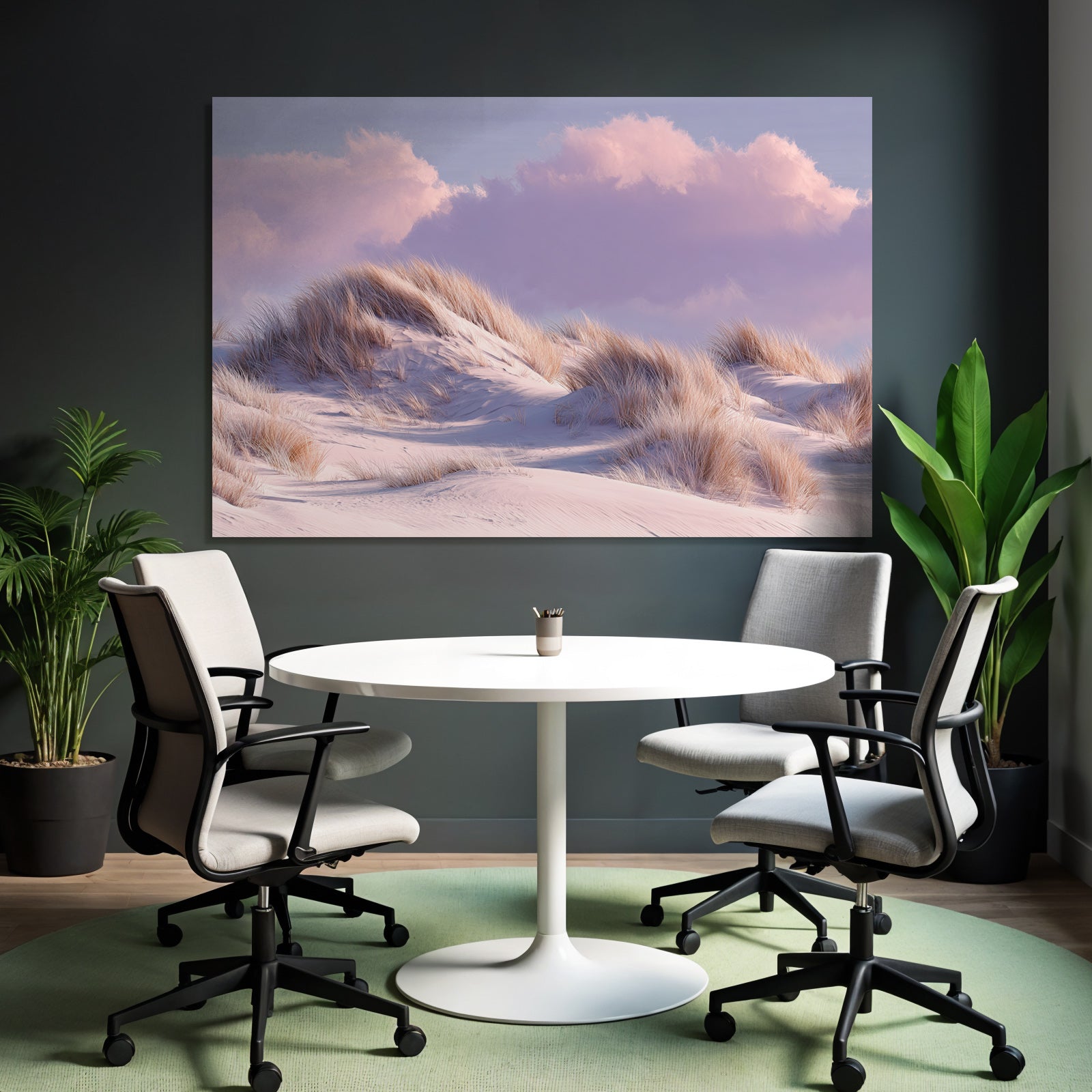 Ruhige Sanddünenlandschaft Mit Wolken Im Pastellfarbton | Duenen und Heide | Landschaften