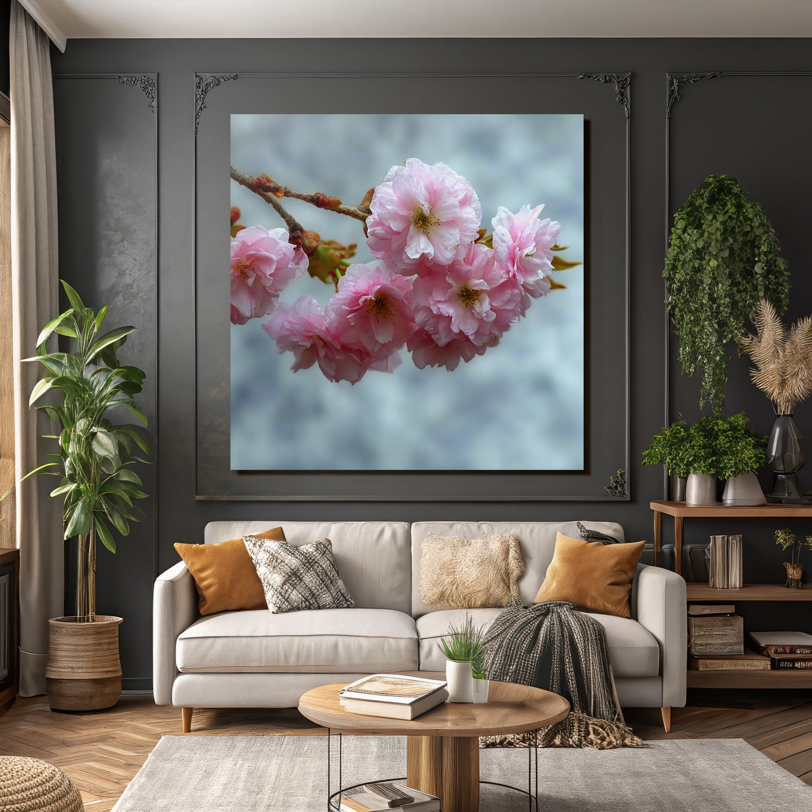 Zartrosa Blüten Am Zweig