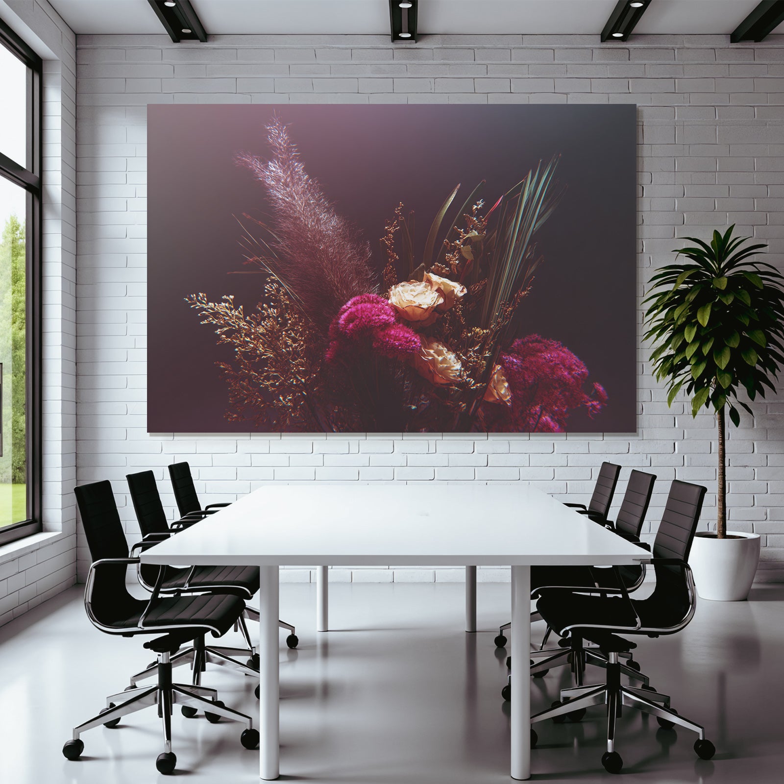 Trocken Retro Flowers Nahaufnahme Florale Anordnung Dramatische Beleuchtung Kreative Komposition