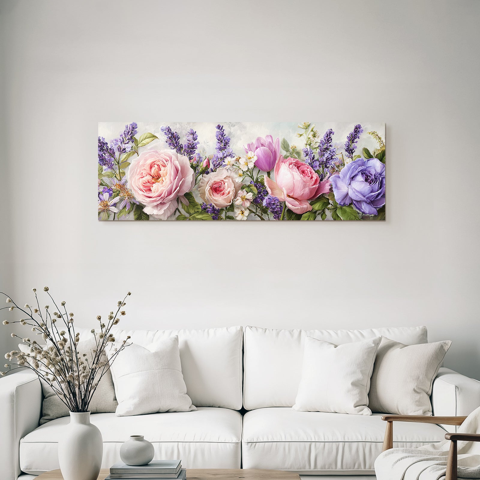 Kunstwerk Mit Pfingstrosen Tulpen Und Anderen Blüten