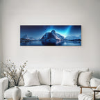 Polarlicht Beruhigende Berglanschaft Unter Sternenhimmel Mit Reflektierender Wasseroberfläche | Fjorde und Gletscher | Landschaften