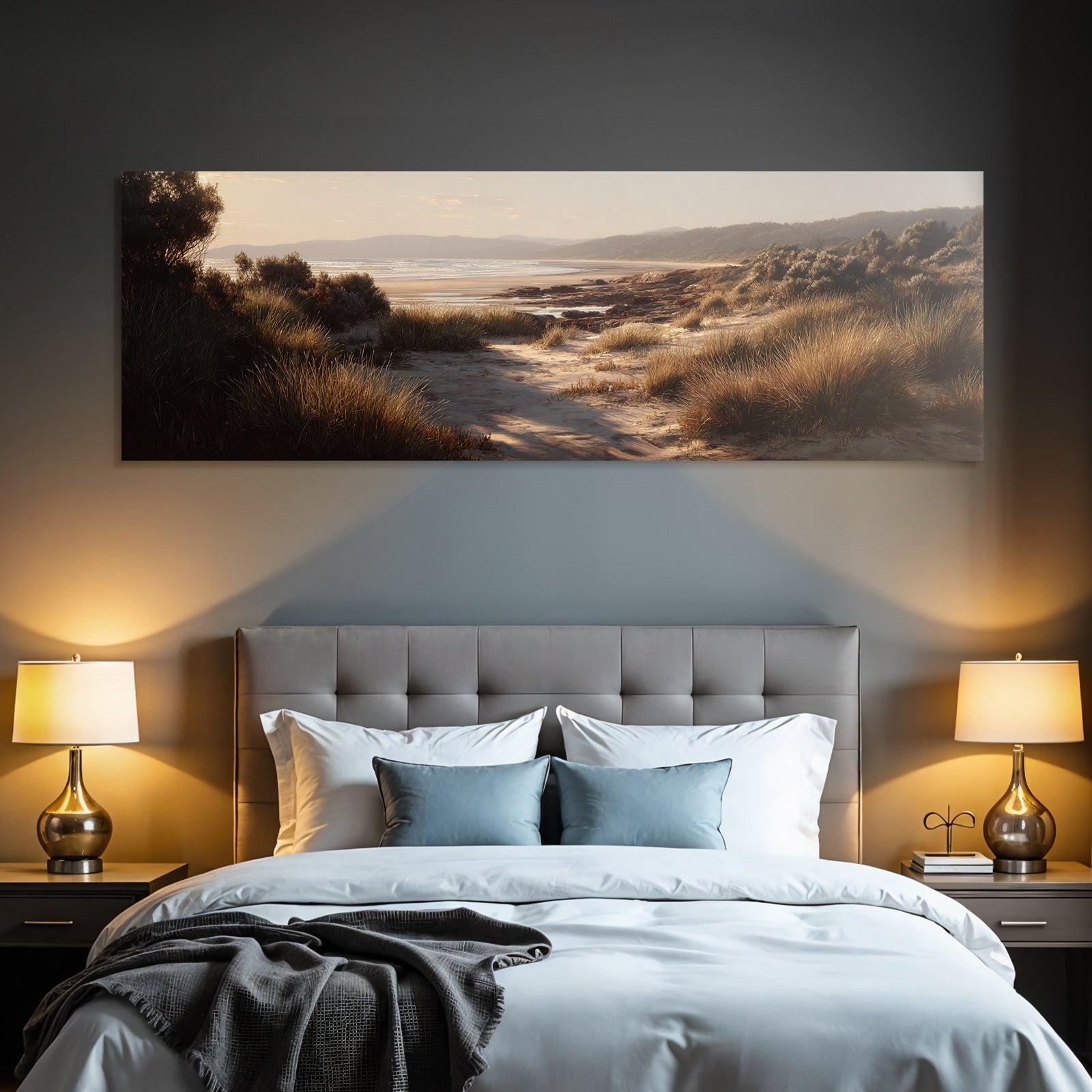 Ruhige Strandlandschaft Mit Gras Und Meer | Duenen und Heide | Landschaften
