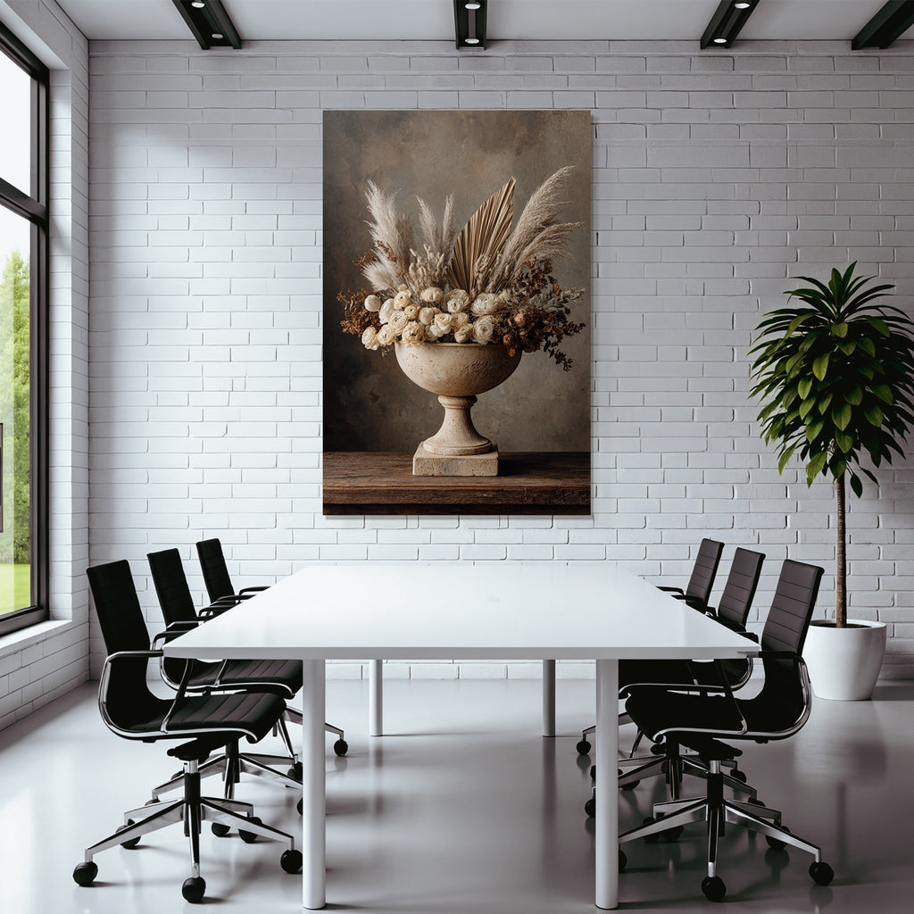 Trocken Retro Flowers Getrocknete Arrangement Im Stein Vase Deko