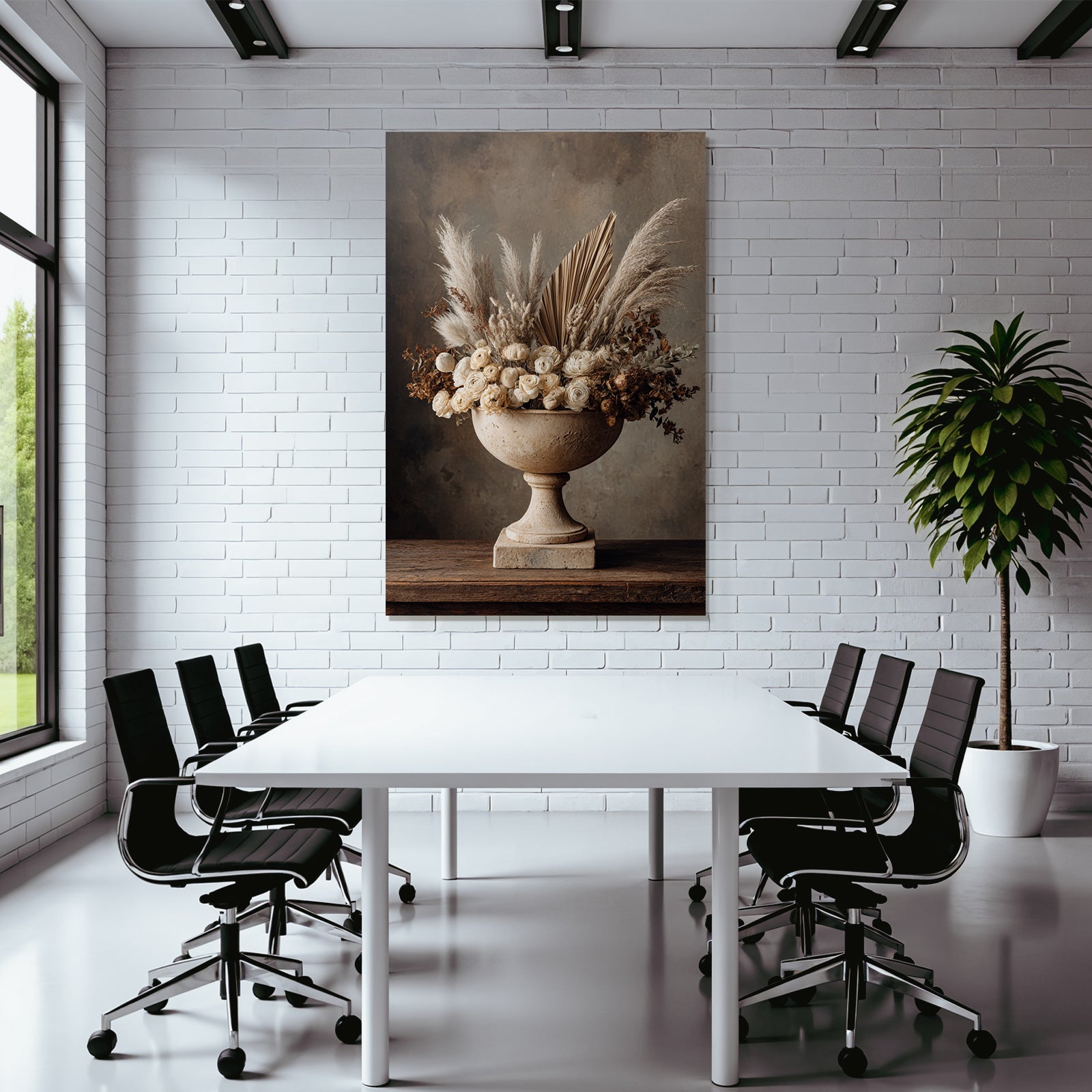 Trocken Retro Flowers Getrocknete Arrangement Im Stein Vase Deko