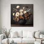 Trocken Retro Flowers Kreative Anordnung Getrockneter Und Blätter In Vase