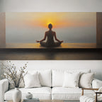 Yoga Meditation Meditierender Mensch Bei Sunset Frieden Innenleben Naturschönheit | Yoga und Meditation | Themen und Hobbys