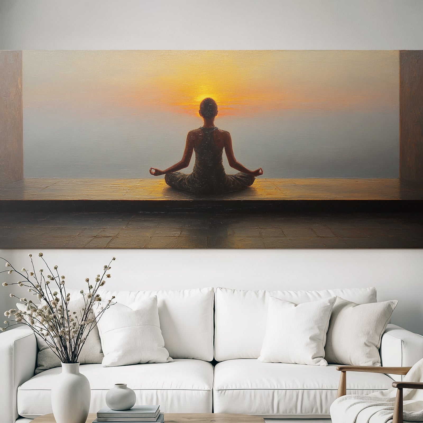 Yoga Meditation Meditierender Mensch Bei Sunset Frieden Innenleben Naturschönheit | Yoga und Meditation | Themen und Hobbys