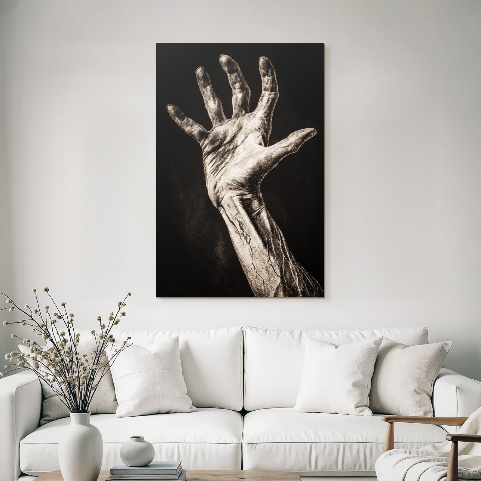 Hand In Dramatischer Pose Emotionale Darstellung Schwarz Weiss | Haende und Gestik | Menschen und Emotionen
