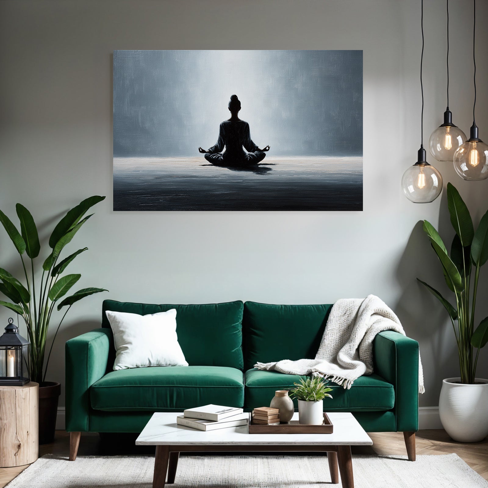 Yoga Meditation Meditierende Person Im Silhoütten Stil Ruhe Und Geistige Frieden | Yoga und Meditation | Themen und Hobbys