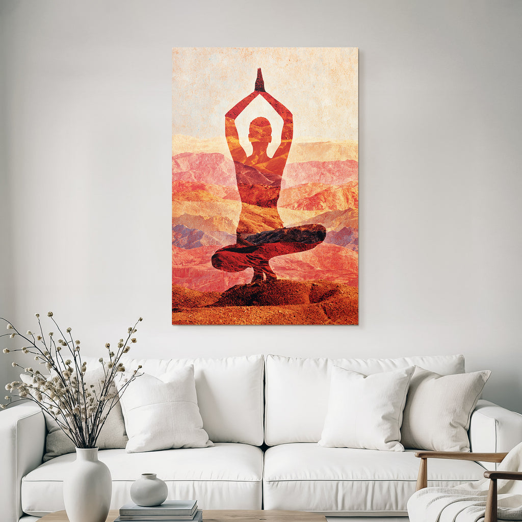 Yoga Meditation Yoga Pose In Farbigen Berglandschaften Ruhe Und Meditation | Yoga und Meditation | Themen und Hobbys