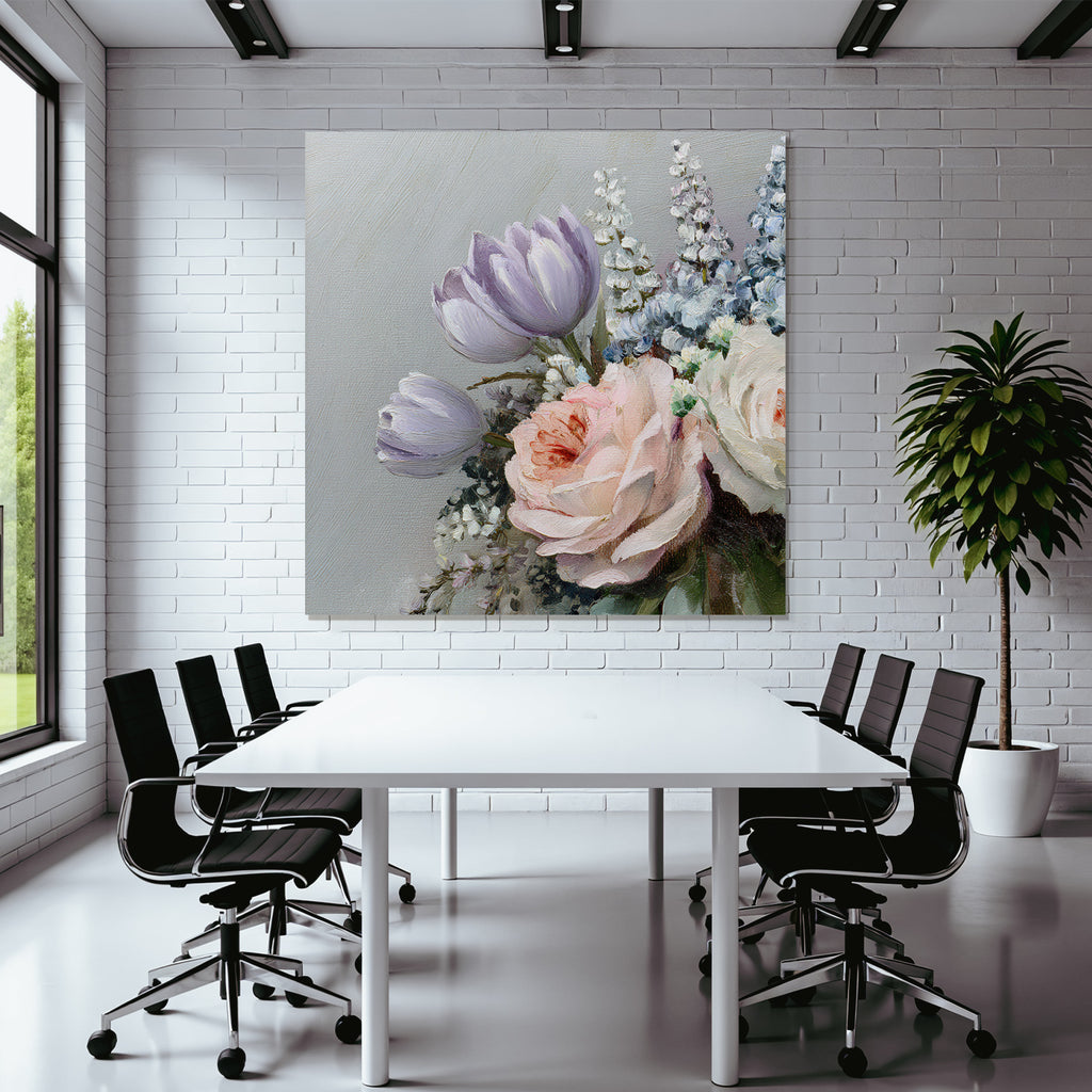 Zarter Strauss Mit Lavendel Und Rosigen Rosen