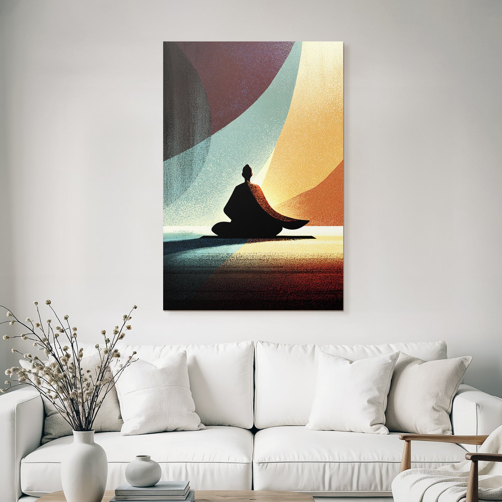 Yoga Meditation Meditierende Figuren In Abstraktem Hintergrund | Yoga und Meditation | Themen und Hobbys