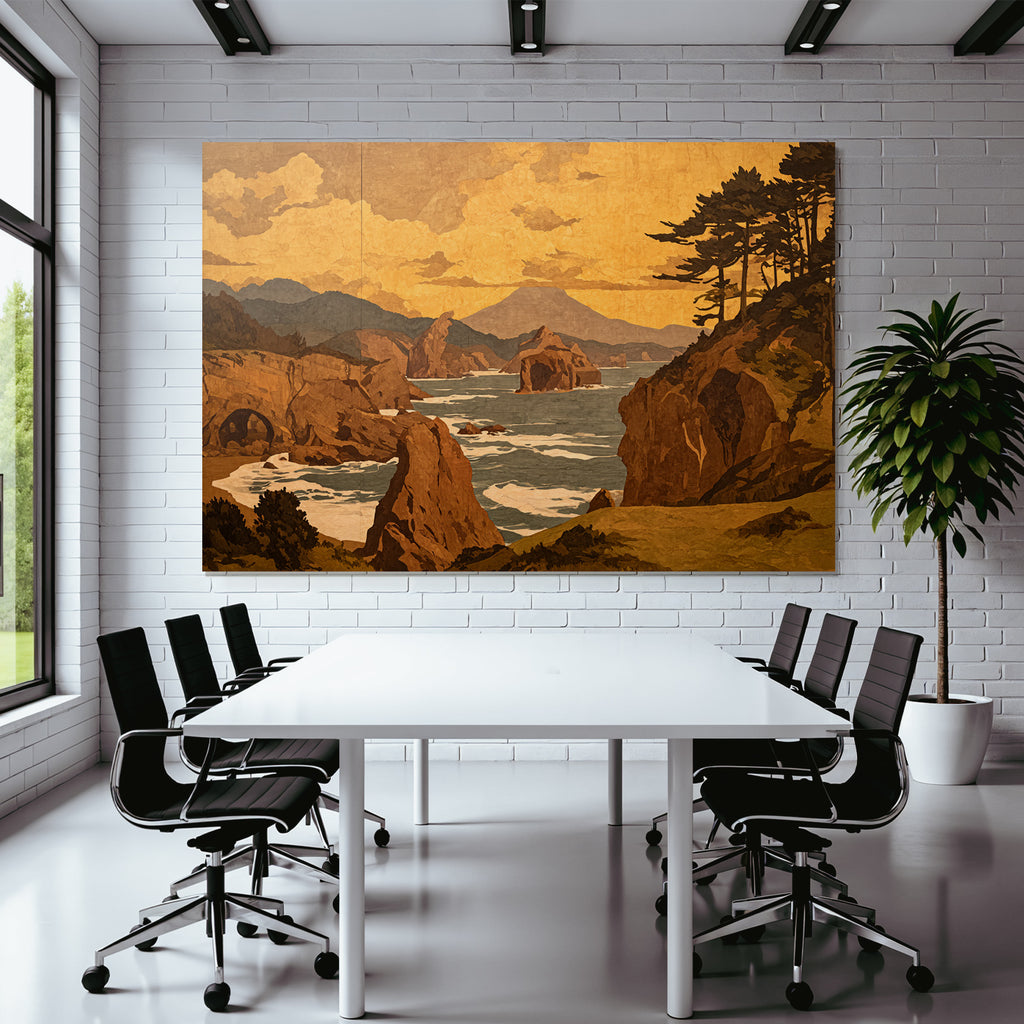 Yoga Meditation Bild Kustlandschaft Bei Sonnenuntergang Mit Bergen Und Felsen | Yoga und Meditation | Themen und Hobbys