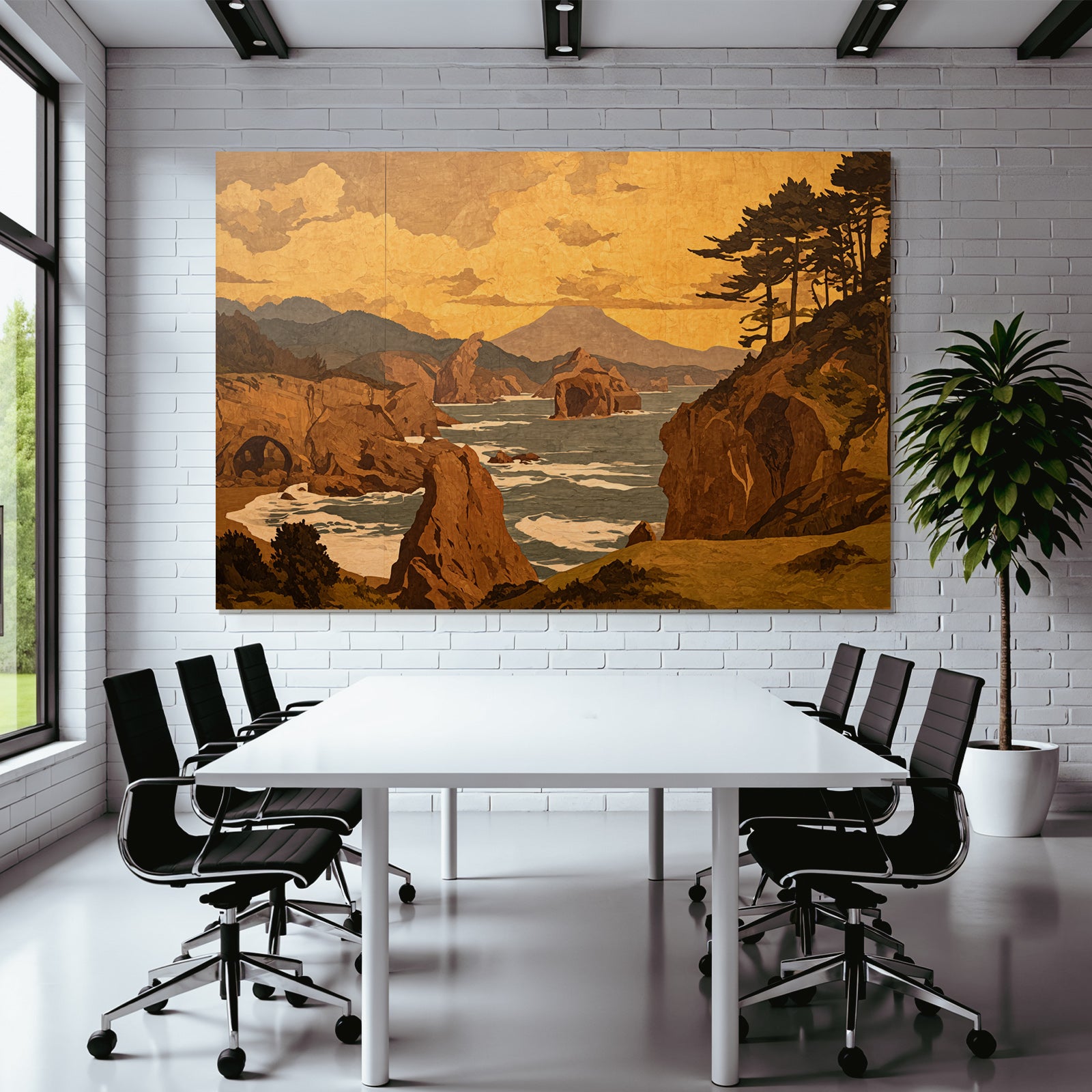 Yoga Meditation Bild Kustlandschaft Bei Sonnenuntergang Mit Bergen Und Felsen | Yoga und Meditation | Themen und Hobbys