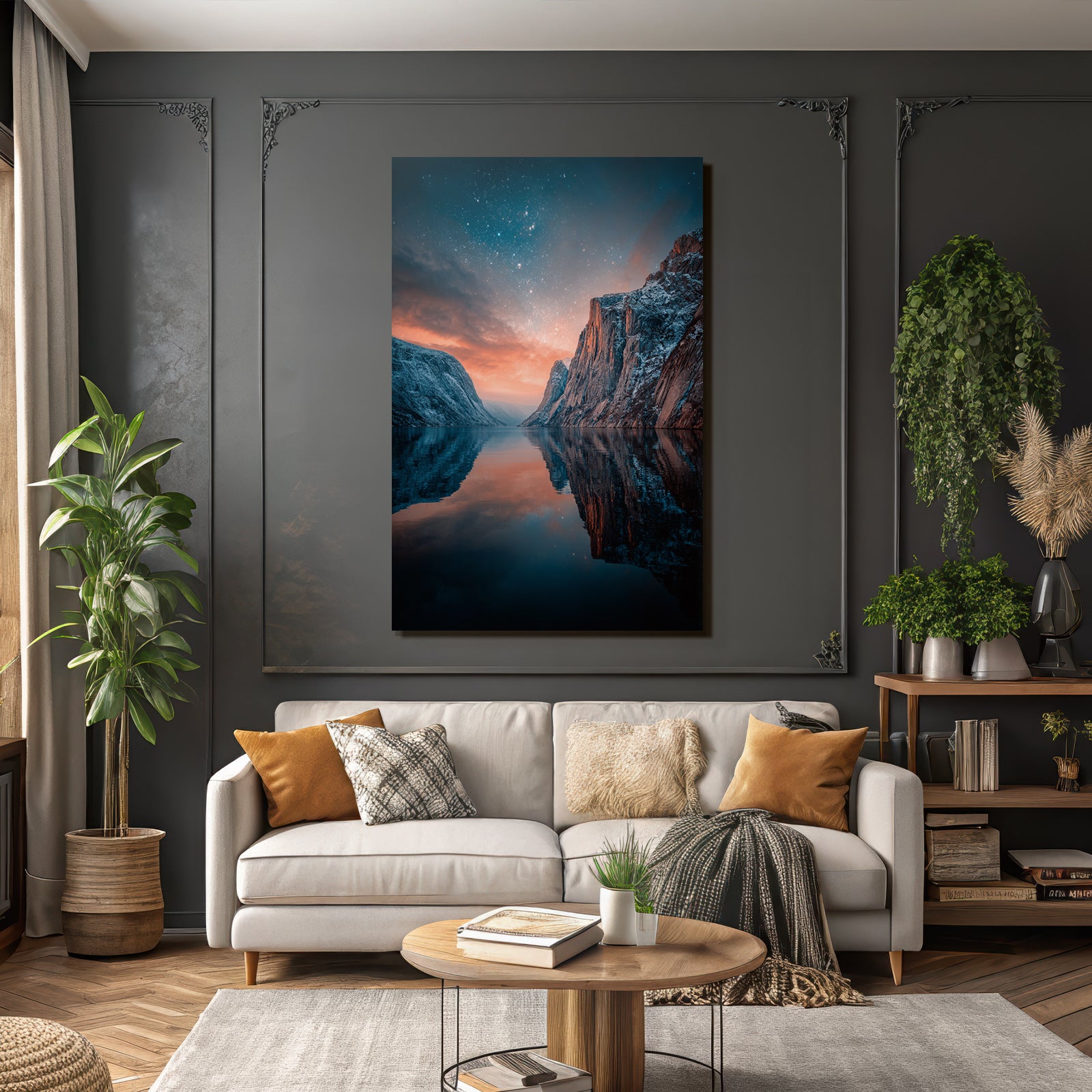 Polarlicht Natur Landschaft Reflexion Abend Dämmerung Sterne | Fjorde und Gletscher | Landschaften