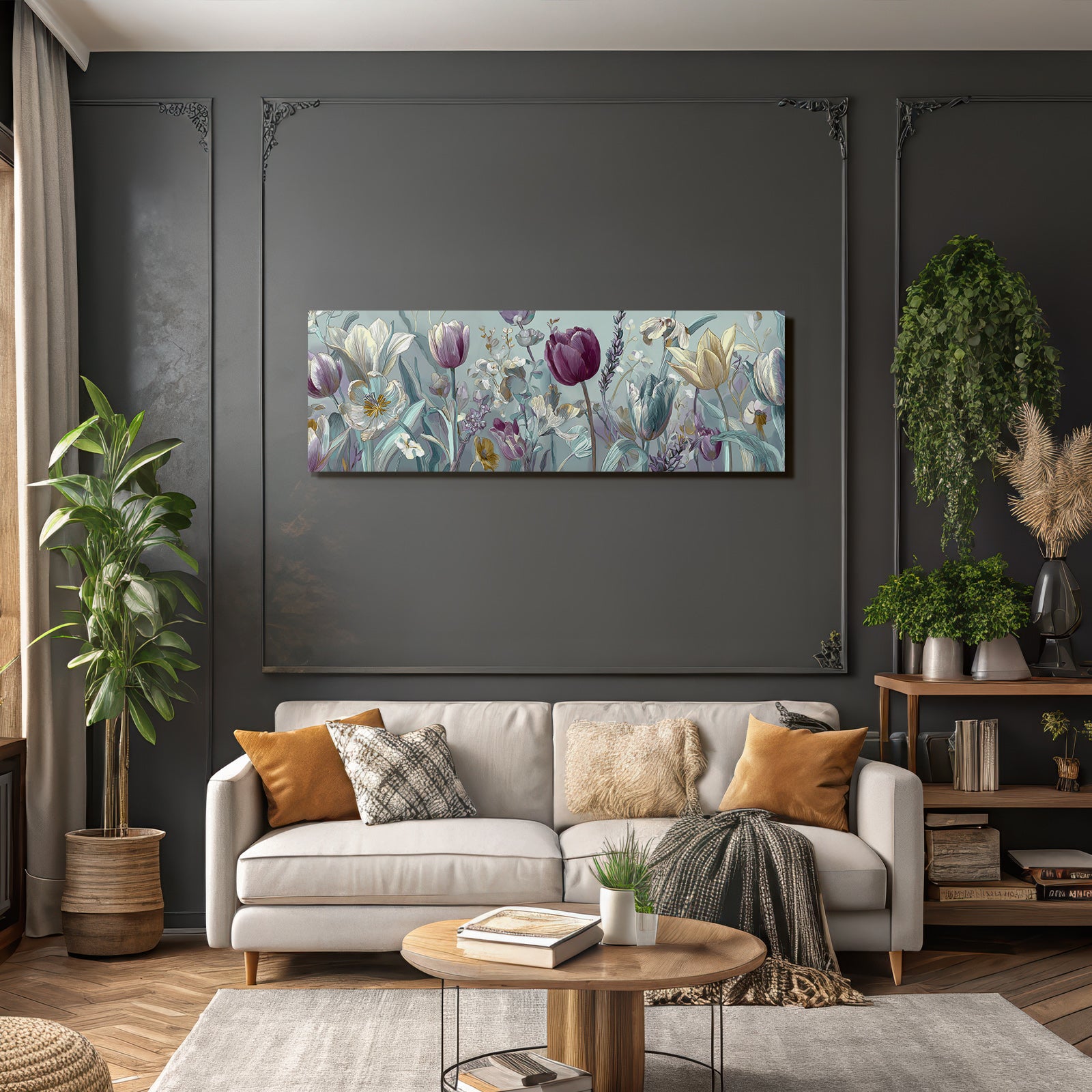 Florales Botanisches Muster Mit Tulpen