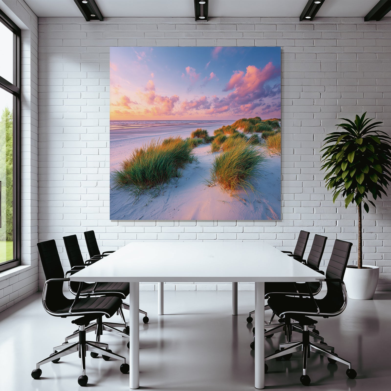 Ruhiger Strand Landschaft Bei Sonnenuntergang | Duenen und Heide | Landschaften