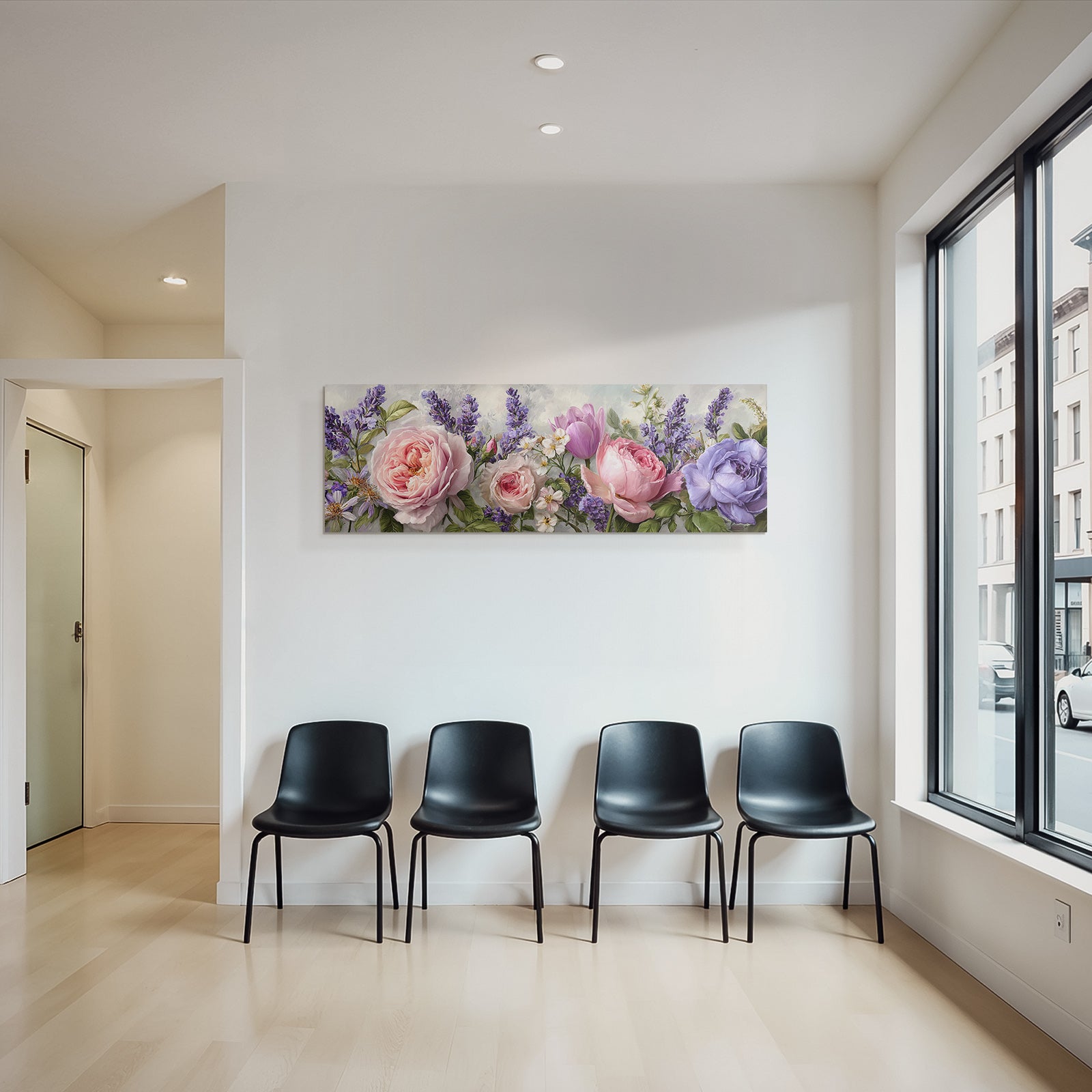 Kunstwerk Mit Pfingstrosen Tulpen Und Anderen Blüten