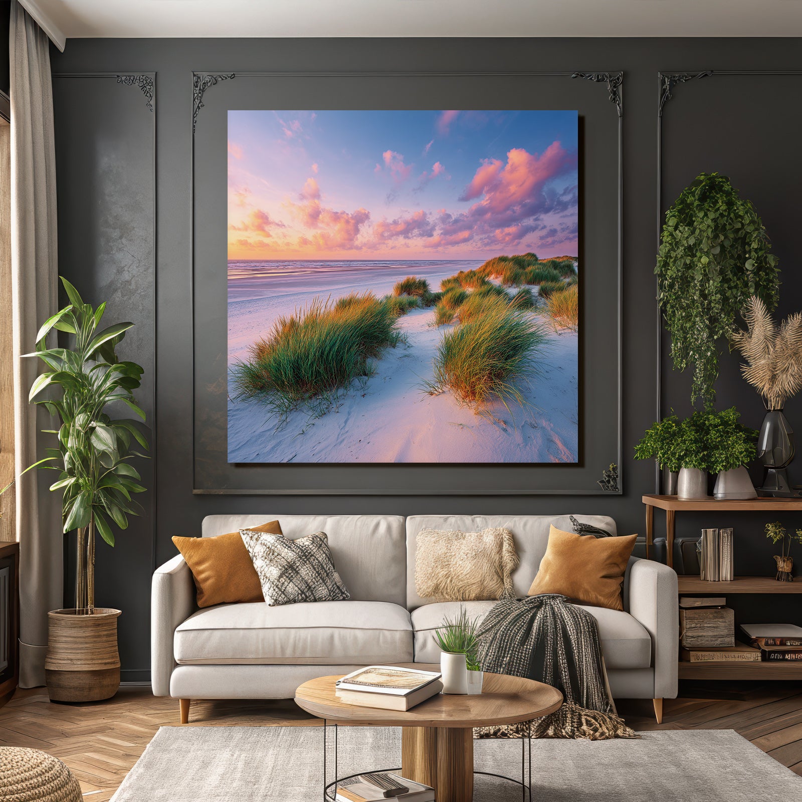 Ruhiger Strand Landschaft Bei Sonnenuntergang | Duenen und Heide | Landschaften