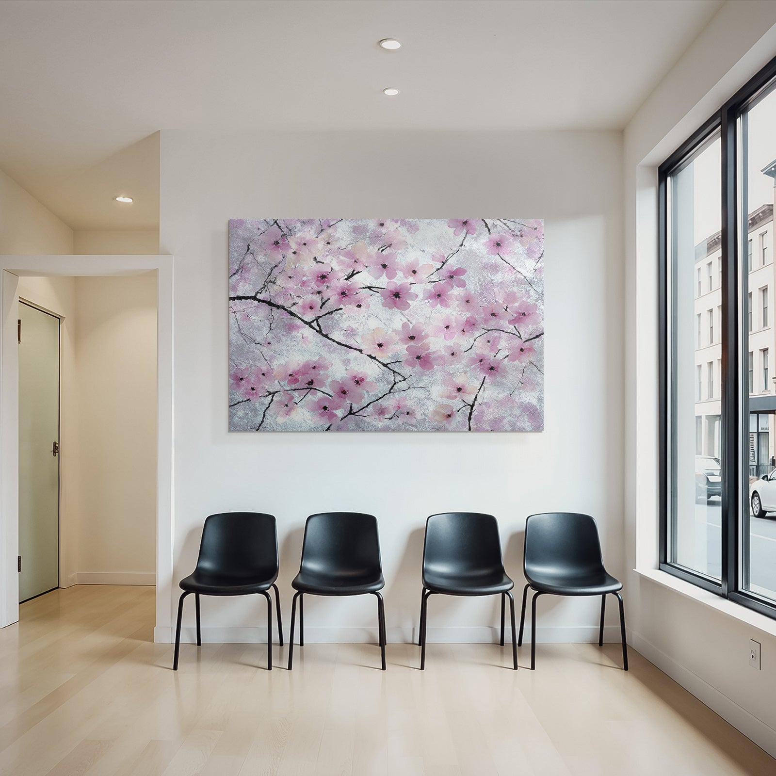 Aquarellbild Sanfte Rosa Kirschblüten Zarte Zweige