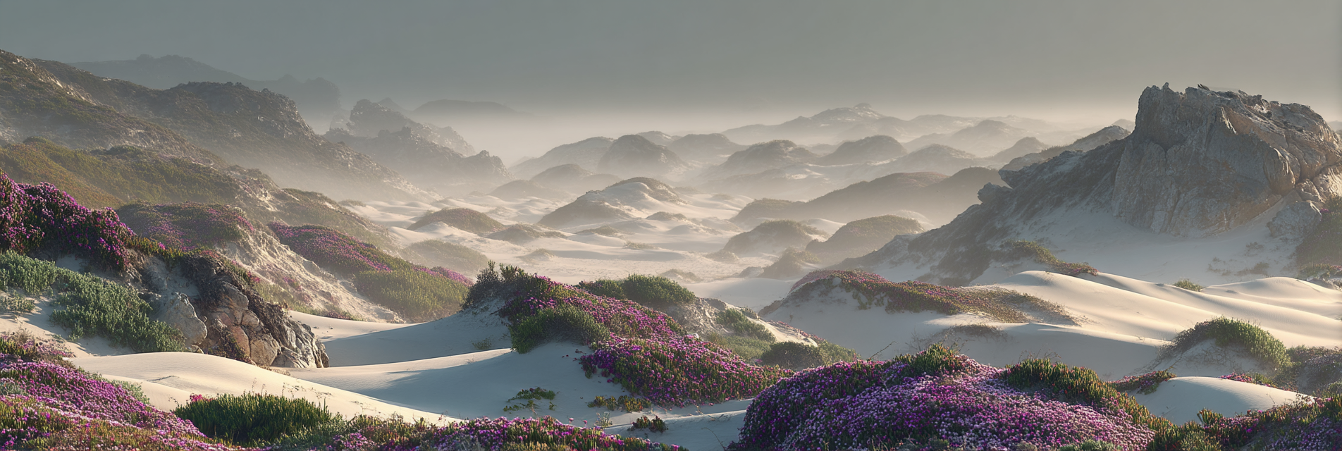 Sanddünen Mit Blumen In Einer Ruhigen Landschaft | Duenen und Heide | Landschaften