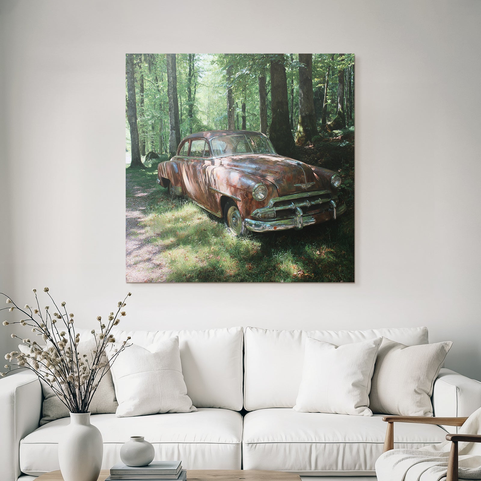 Alte Gerostete Autos In Einem Grünen Wald | Duenen und Heide | Landschaften