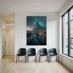 Polarlicht Dramatische Landschaft Mit Gebirgen Und Aurora | Fjorde und Gletscher | Landschaften