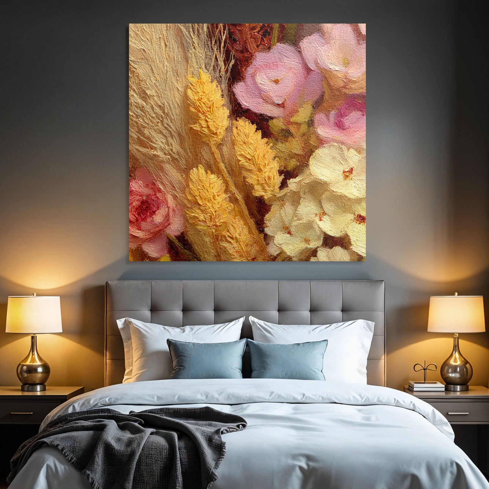Trocken Retro Flowers Bunte Arrangement Naheaufnahme Rosa Weiss Gelb Kunstvoll Dekorativ
