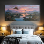 Friedliche Natur Landschaft Elephanten Sonnenuntergang | Flugzeuge | Mobilitaet und Technik